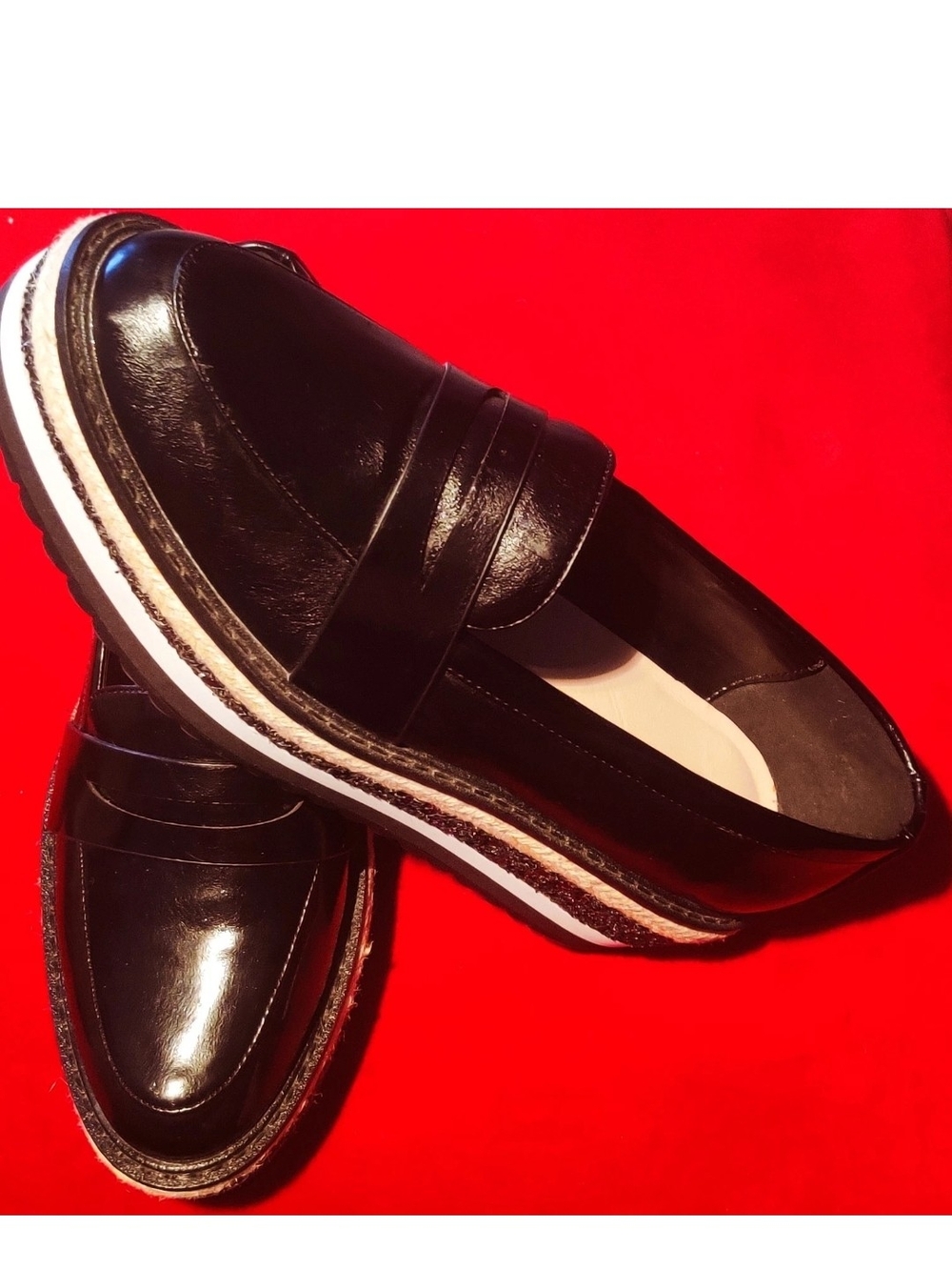 ALDO Womens 8.5 Black Platform Loafers